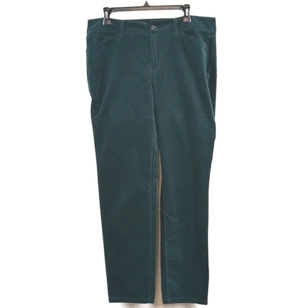 Talbot's Straight Leg Velveteen Pants in Green Size 12